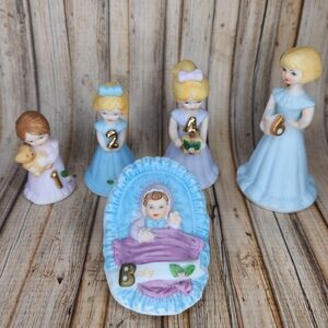 Enesco Baby Growing Up‎ Birthday Girls Figurines Set of 5